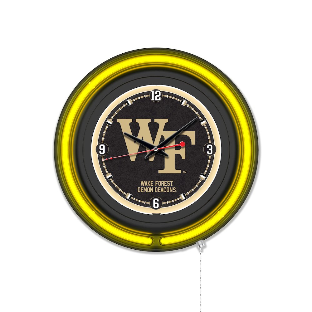 Wake Forest University 15" Double Neon Wall Clock. Picture 1
