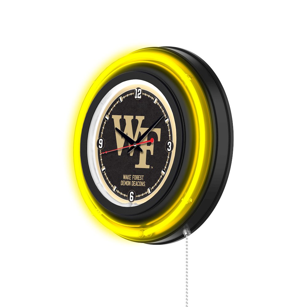 Wake Forest University 15" Double Neon Wall Clock. Picture 2