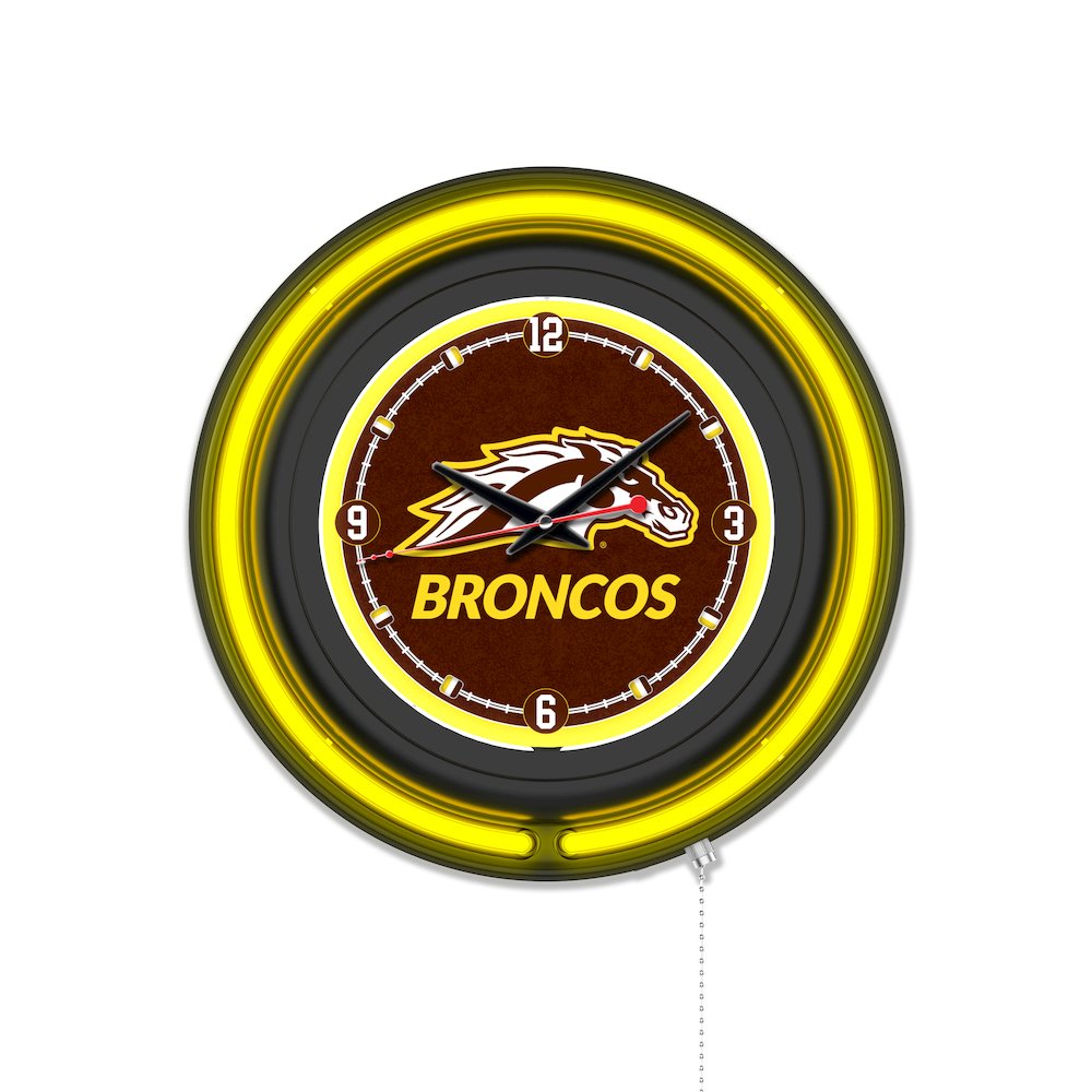 Western Michigan University 15" Double Neon Wall Clock. Picture 1