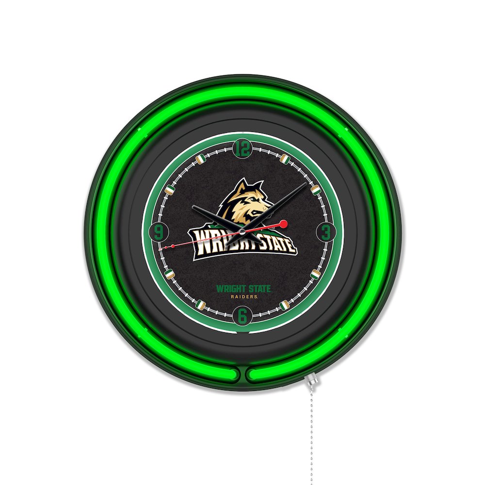 Wright State University 15" Double Neon Wall Clock. Picture 1