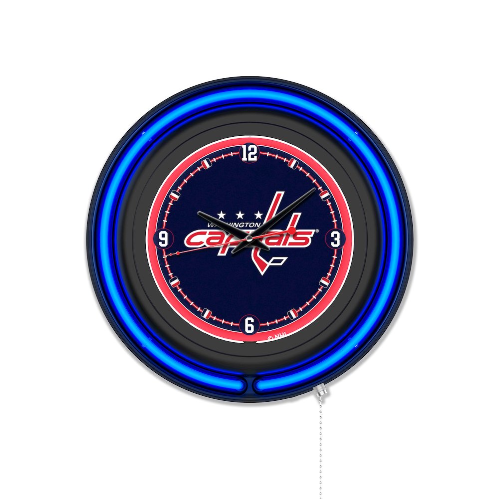 Washington Capitals 15" Double Neon Wall Clock. Picture 1