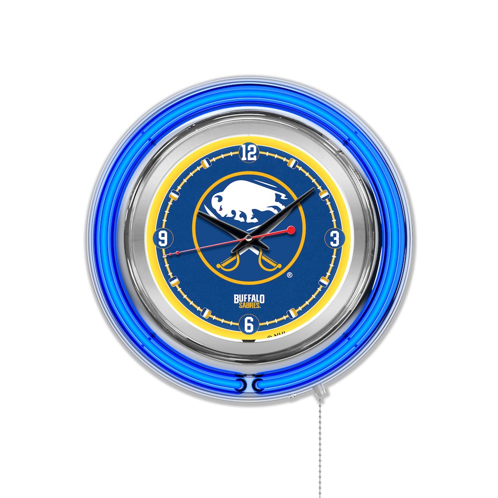 Buffalo Sabres Neon Clock. Picture 1