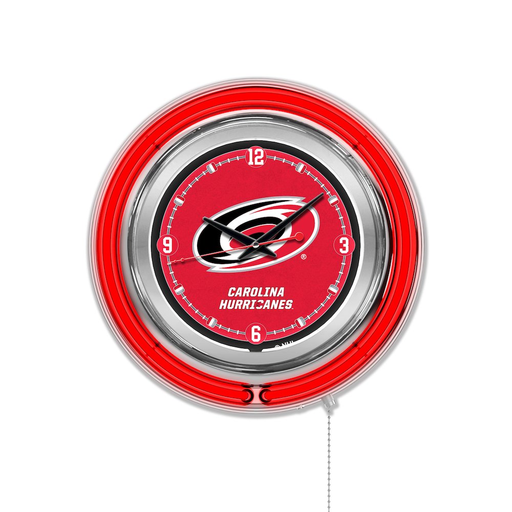 Carolina Hurricanes Neon Clock. Picture 1