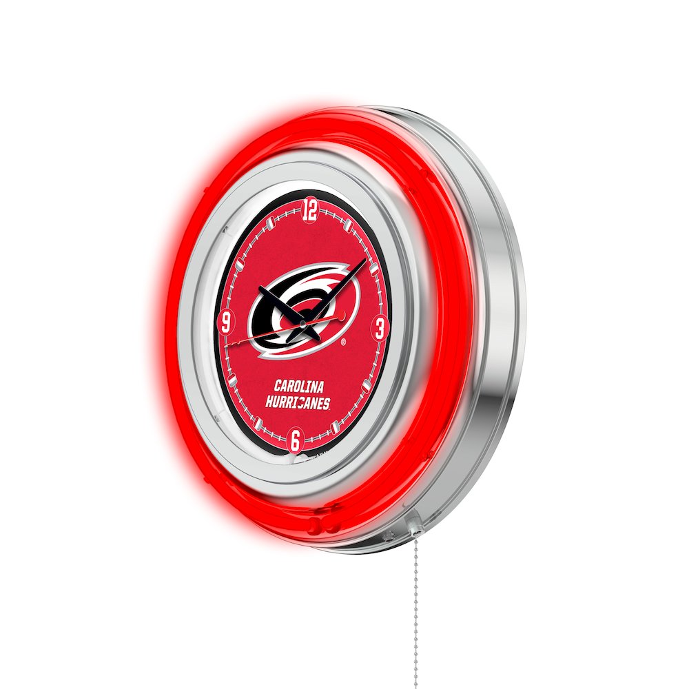 Carolina Hurricanes Neon Clock. Picture 2