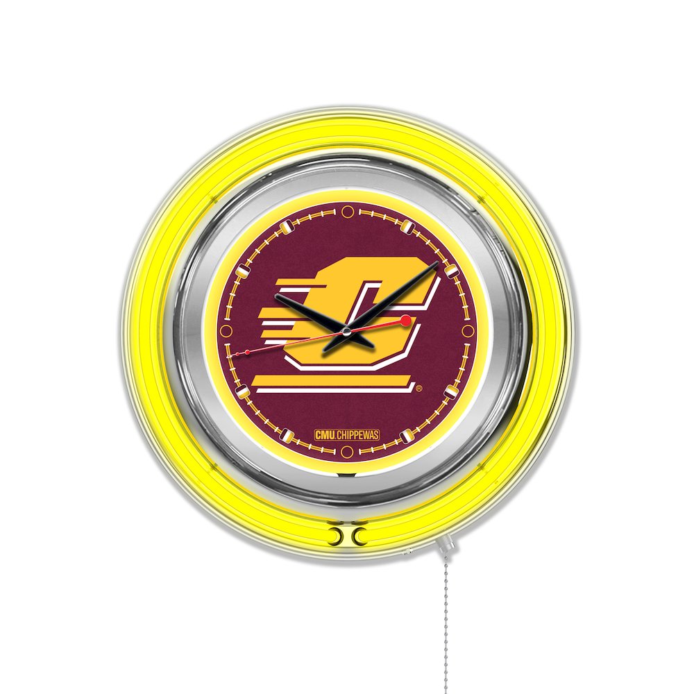Central Michigan Neon Clock. Picture 1