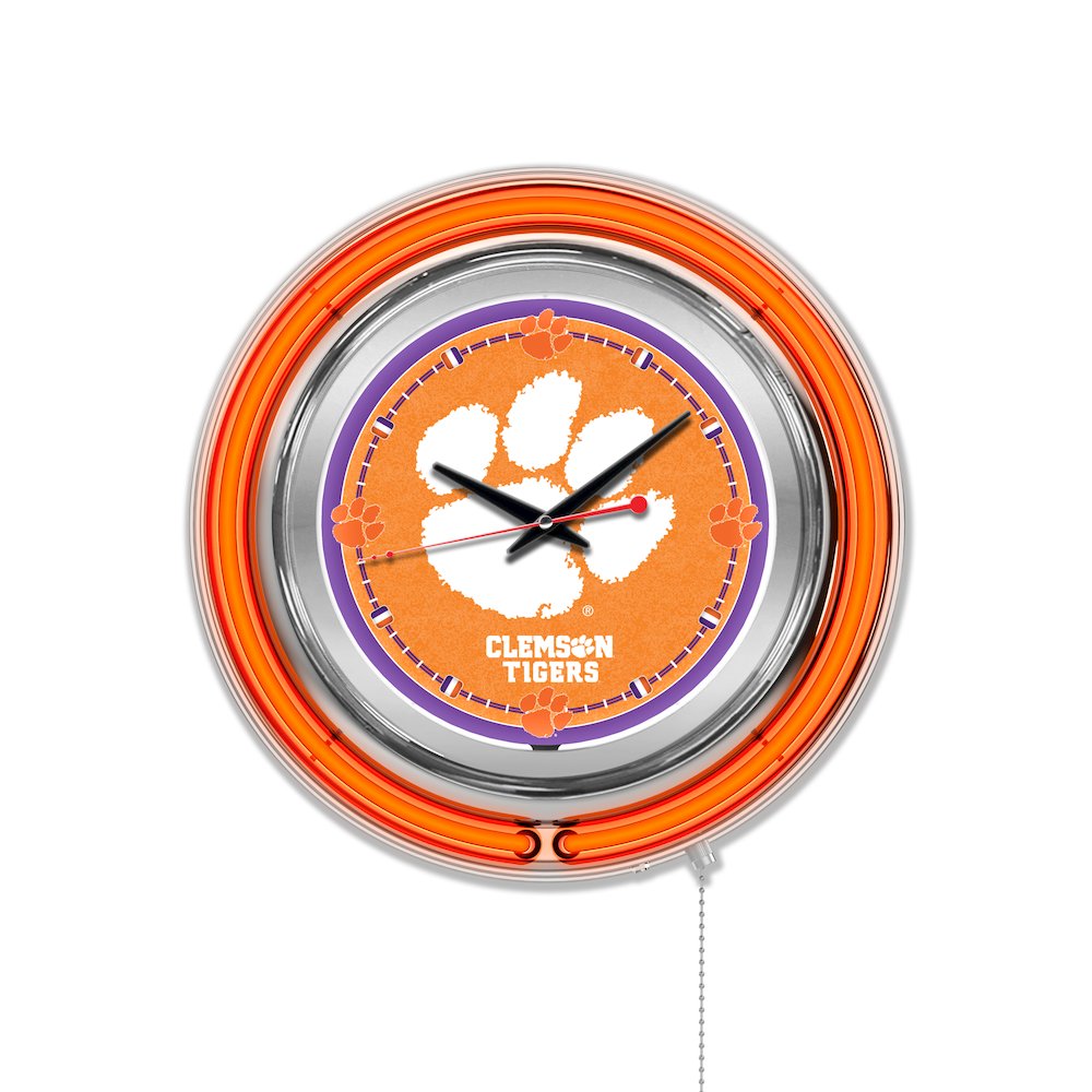 Clemson Neon Clock. Picture 1