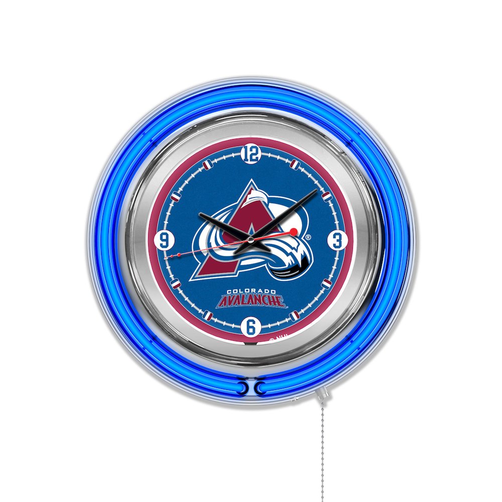 Colorado Avalanche Neon Clock. Picture 1