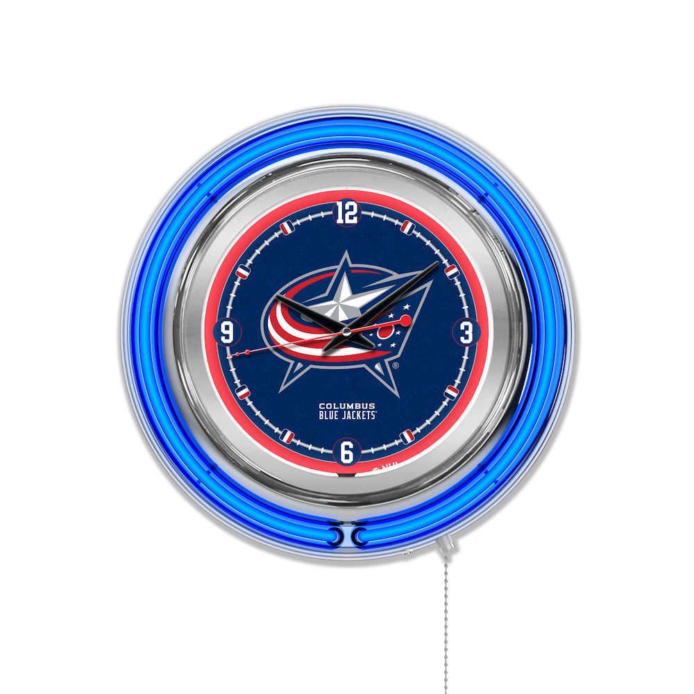 Columbus Blue Jackets Neon Clock. Picture 1