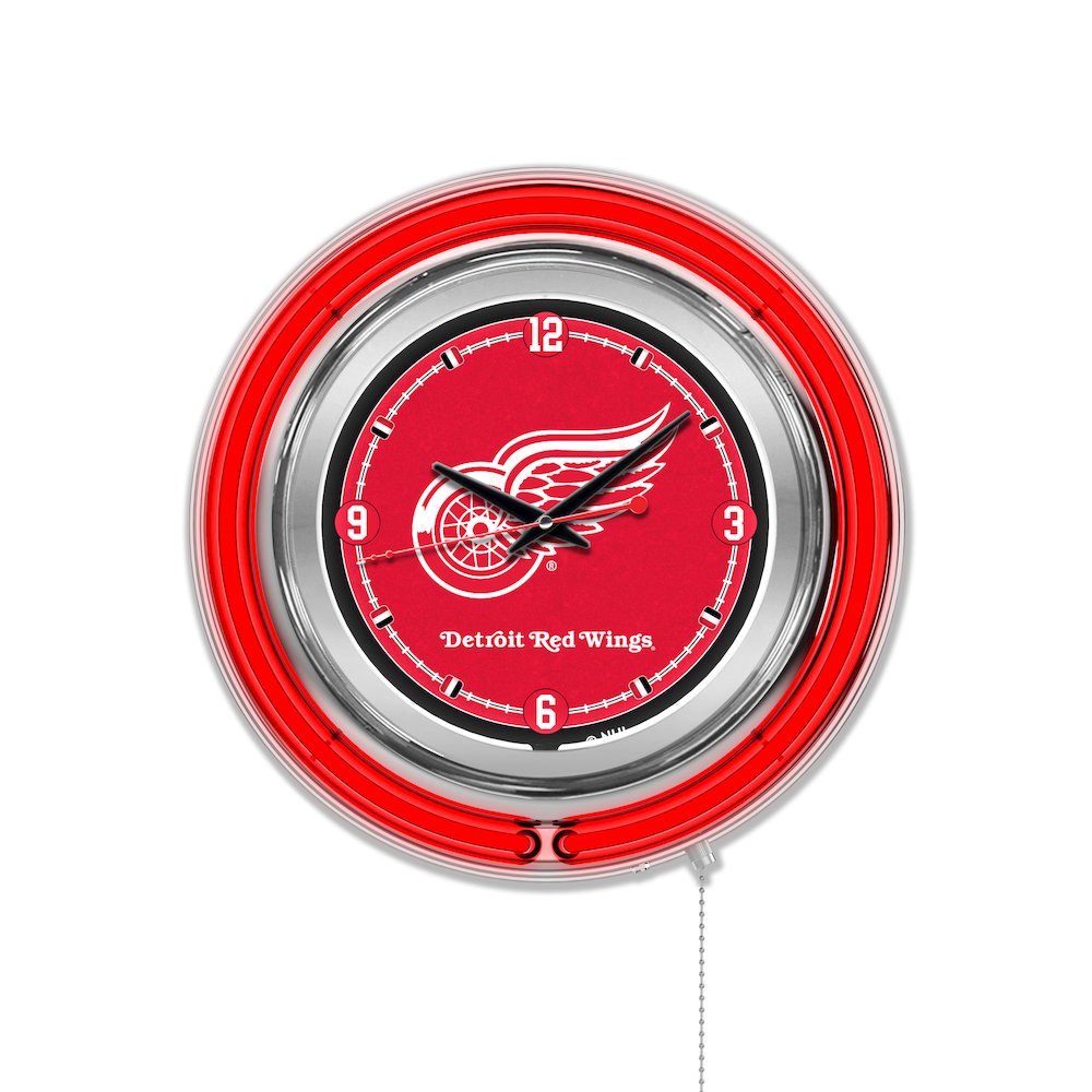 Detroit Red Wings Neon Clock. Picture 1