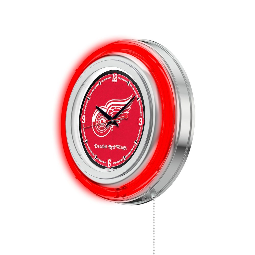 Detroit Red Wings Neon Clock. Picture 2