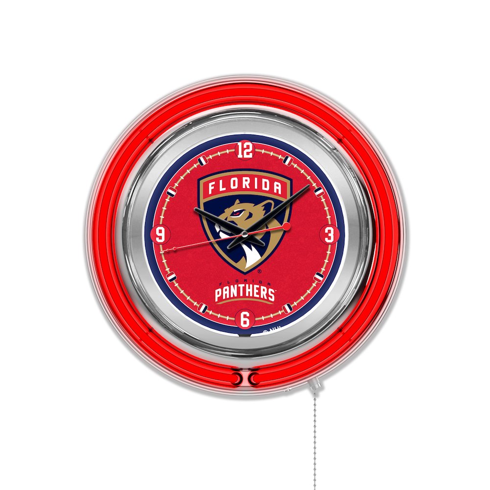 Florida Panthers Neon Clock. Picture 1