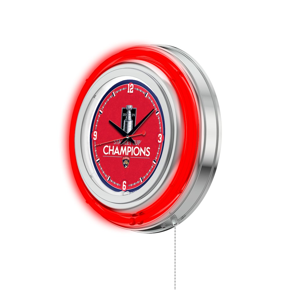 Florida Panthers - 2024 Stanley Cup  Double Neon Wall Clock. Picture 2