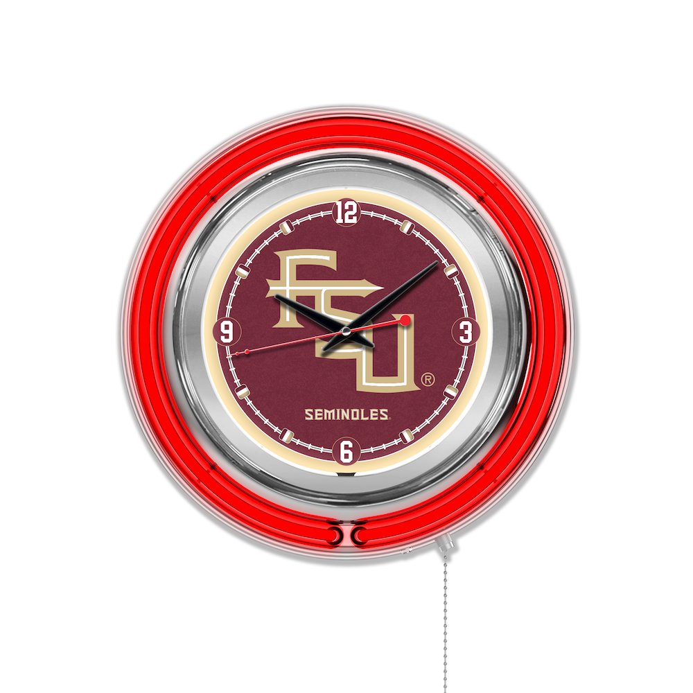 Florida State (Script) Neon Clock. Picture 1