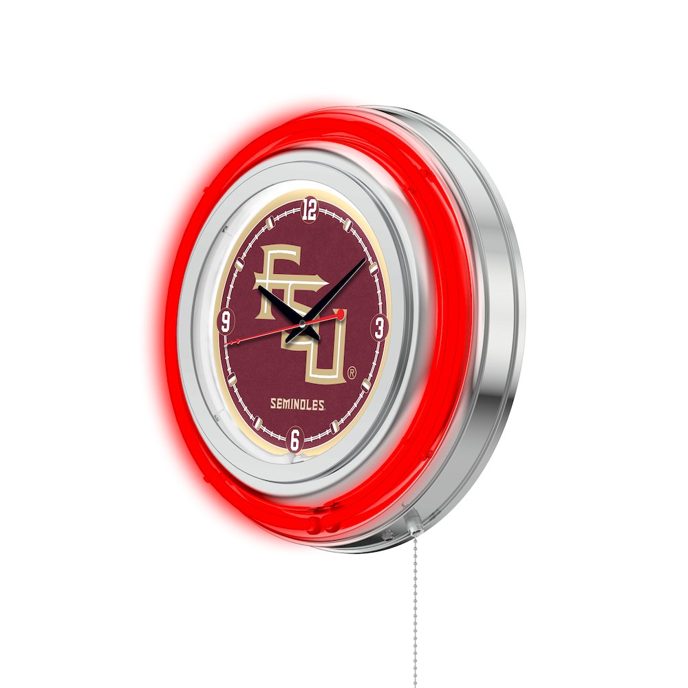 Florida State (Script) Neon Clock. Picture 2