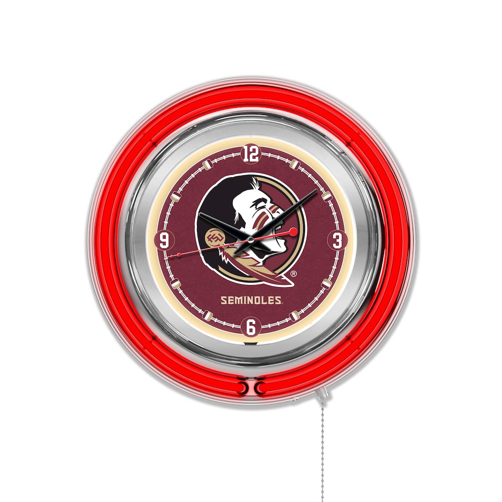 Florida State (Head) Neon Clock. Picture 1