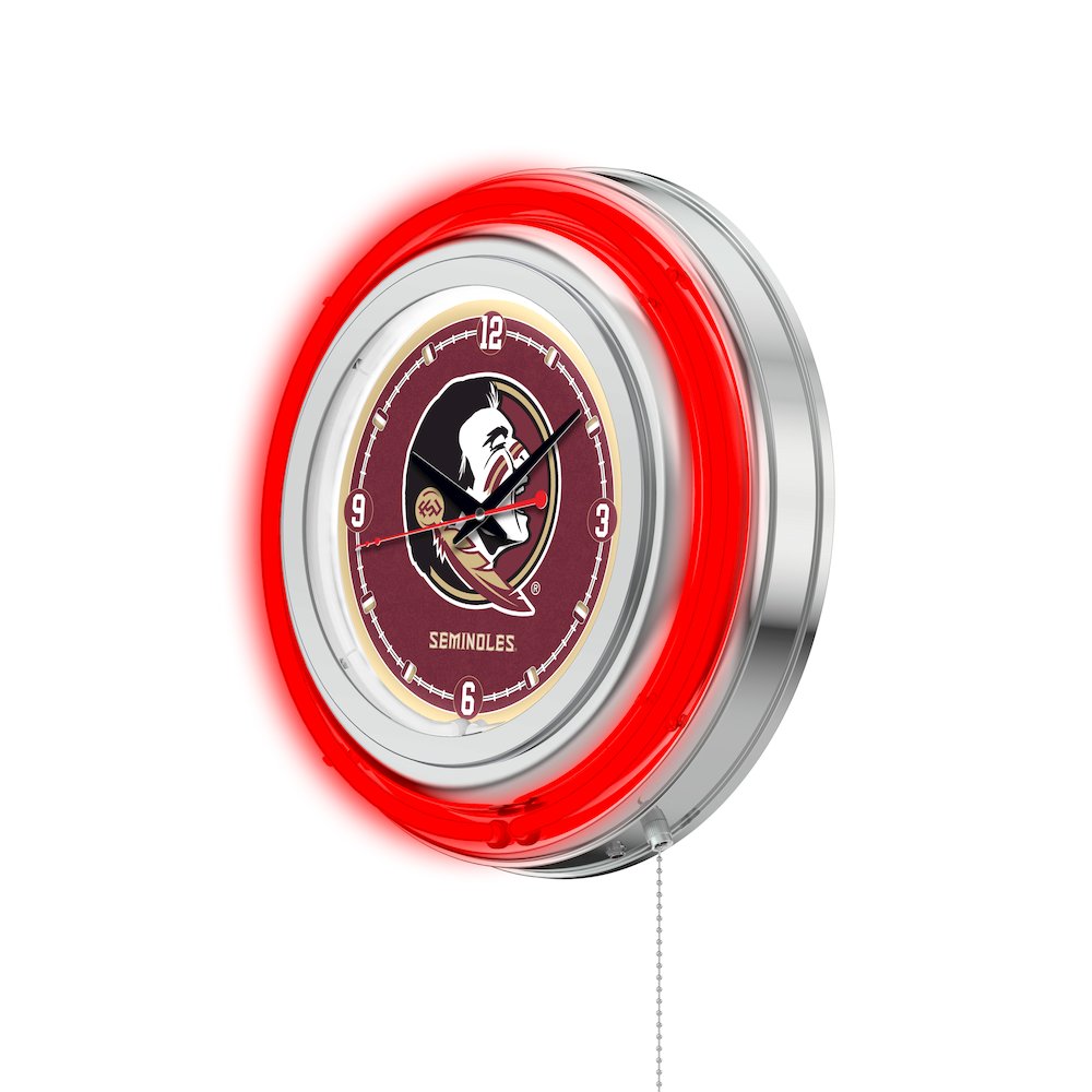 Florida State (Head) Neon Clock. Picture 2