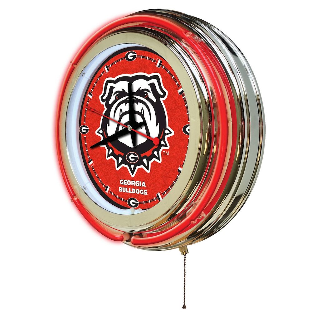 Georgia "Bulldog" Neon Clock. Picture 2