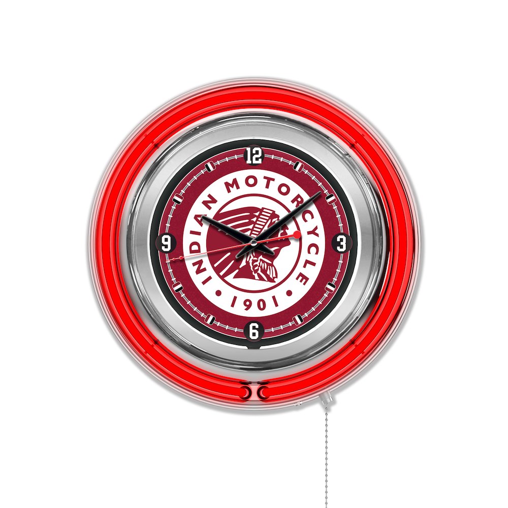 Indian Motorcycle Neon Clock. Picture 1