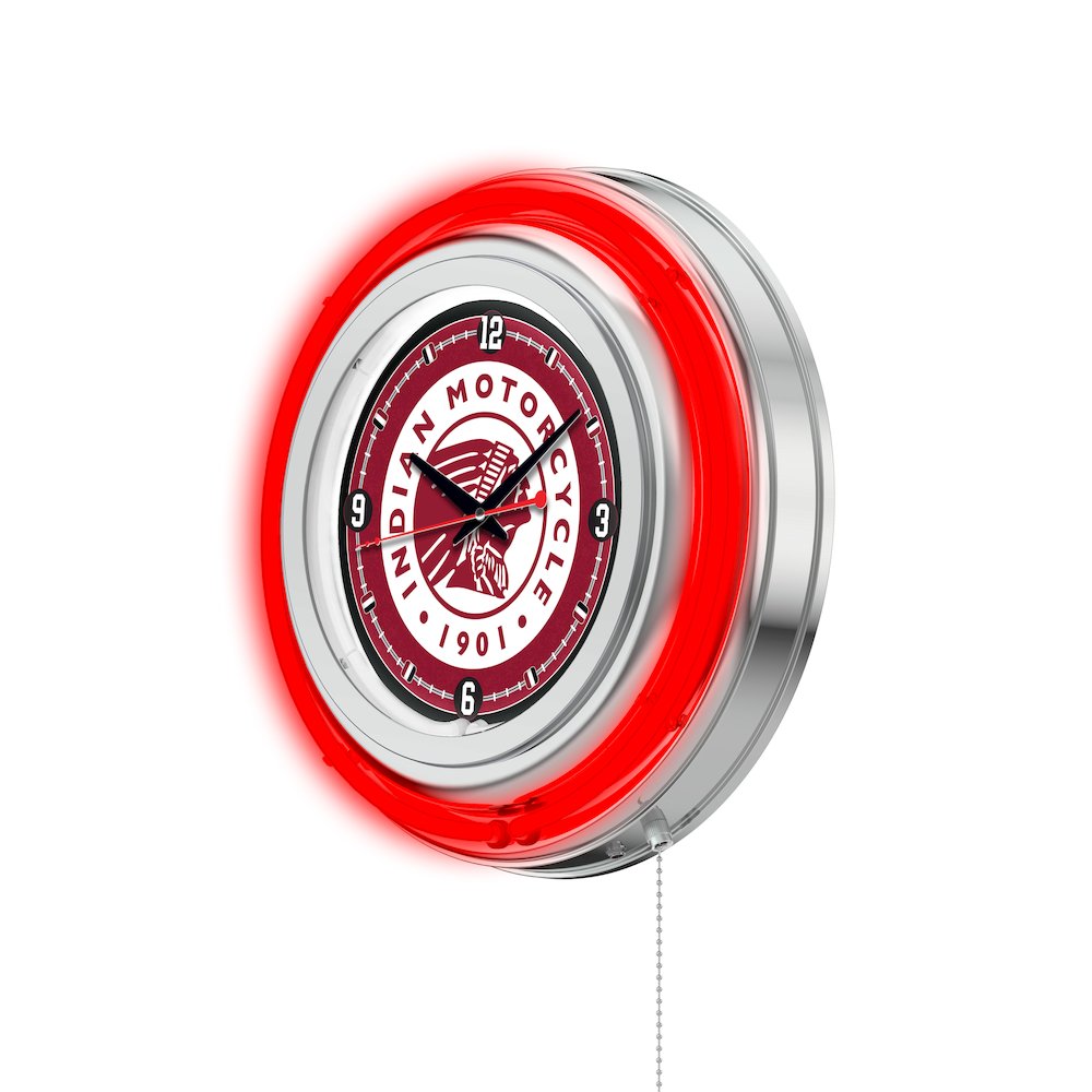 Indian Motorcycle Neon Clock. Picture 2