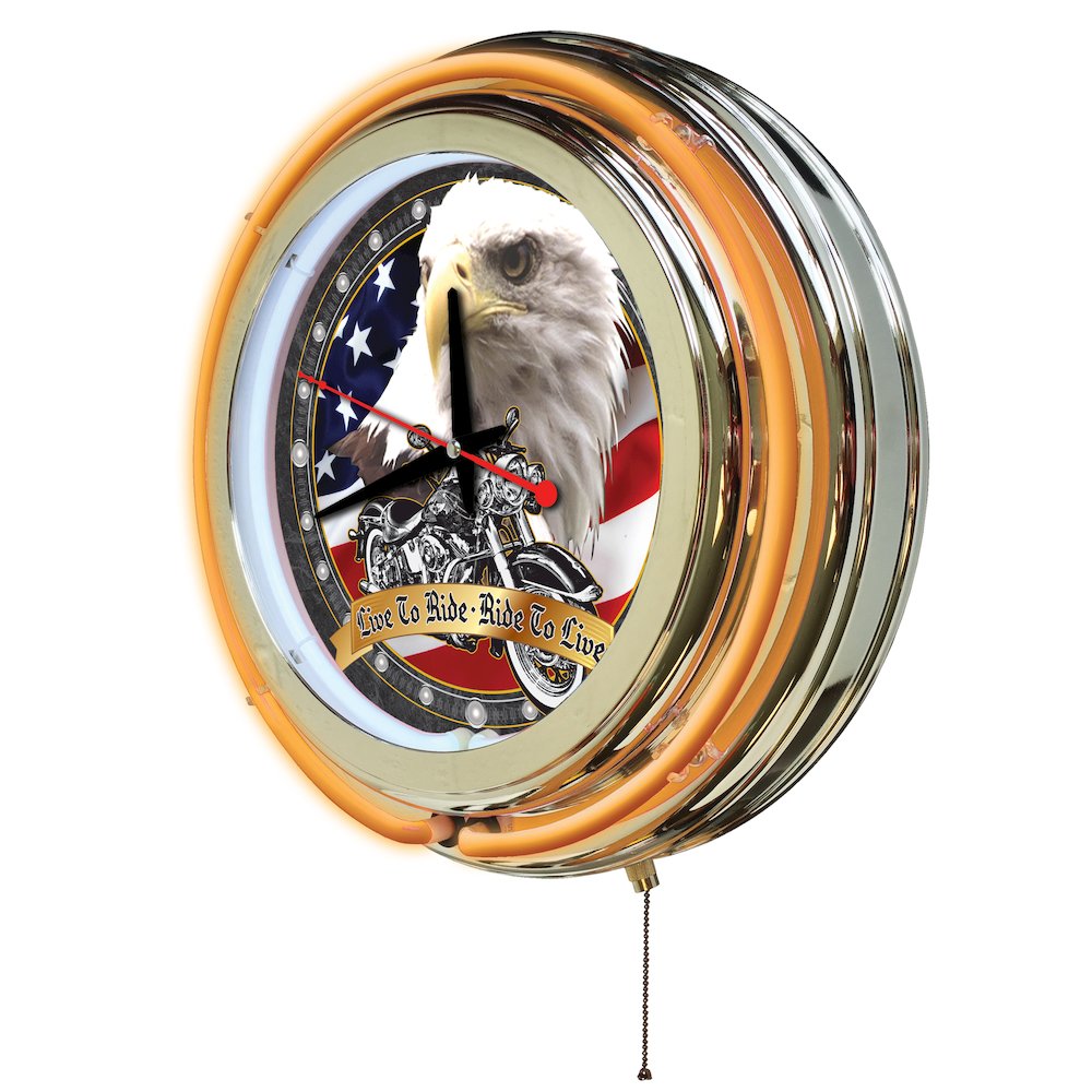 Live to Ride Neon Clock. Picture 2