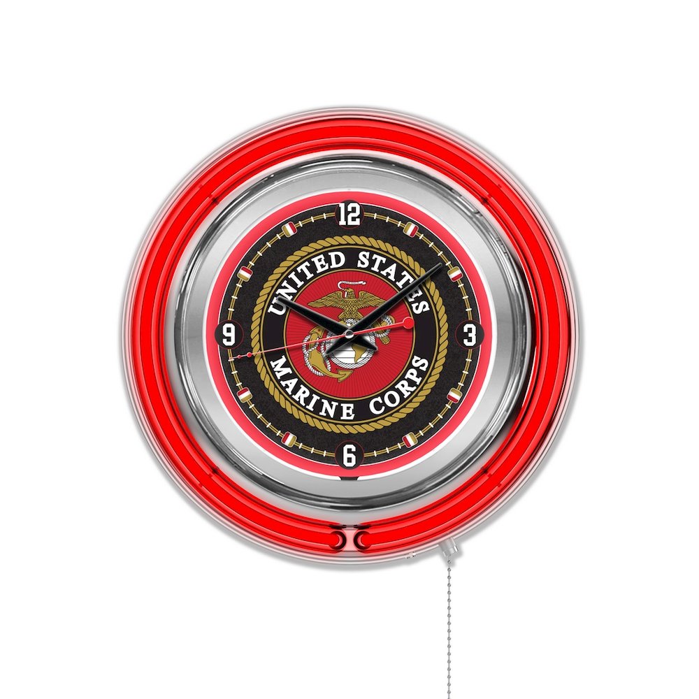 U.S. Marines Neon Clock. Picture 1