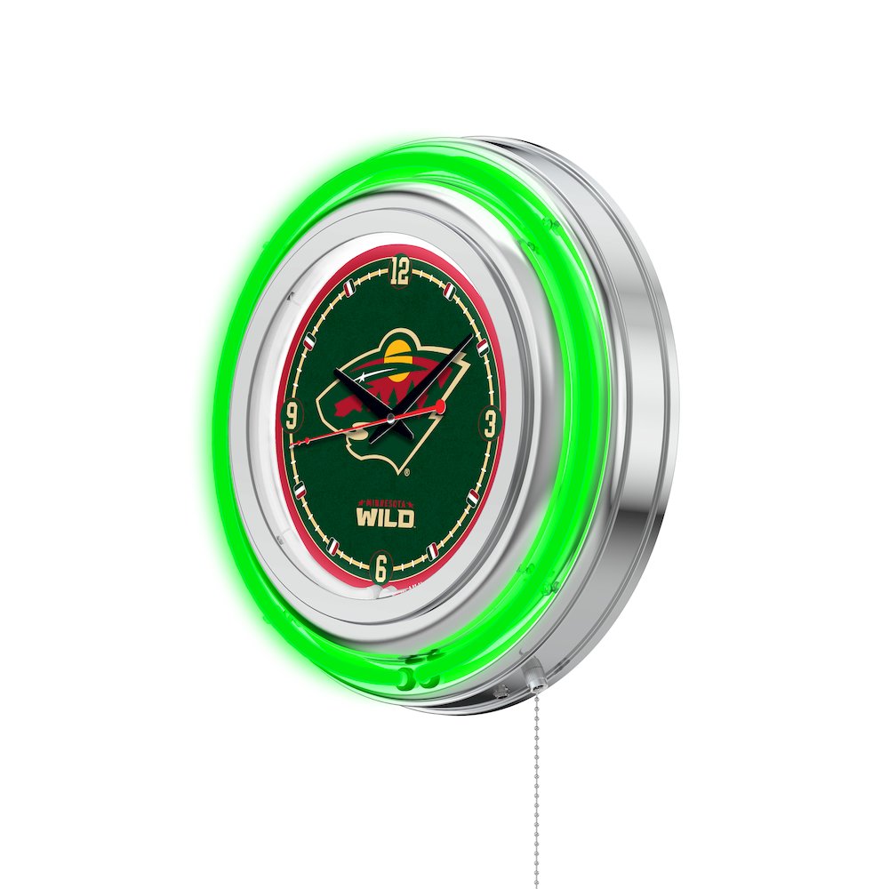 Minnesota Wild Neon Clock. Picture 2