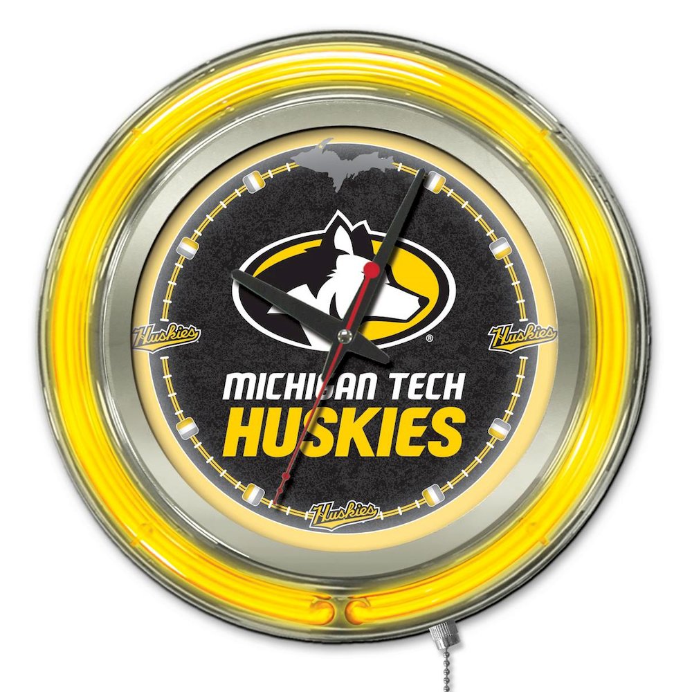Michigan Tech Neon Clock. Picture 1