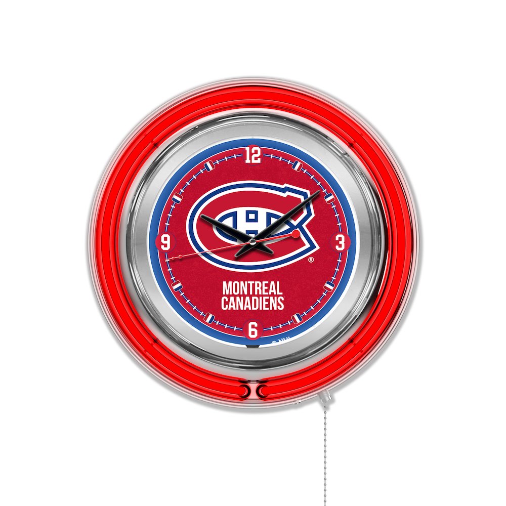 Montreal Canadiens Neon Clock. Picture 1