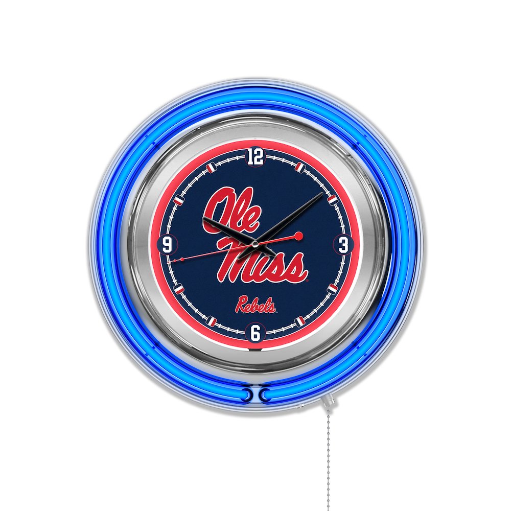 Ole' Miss Neon Clock. Picture 1