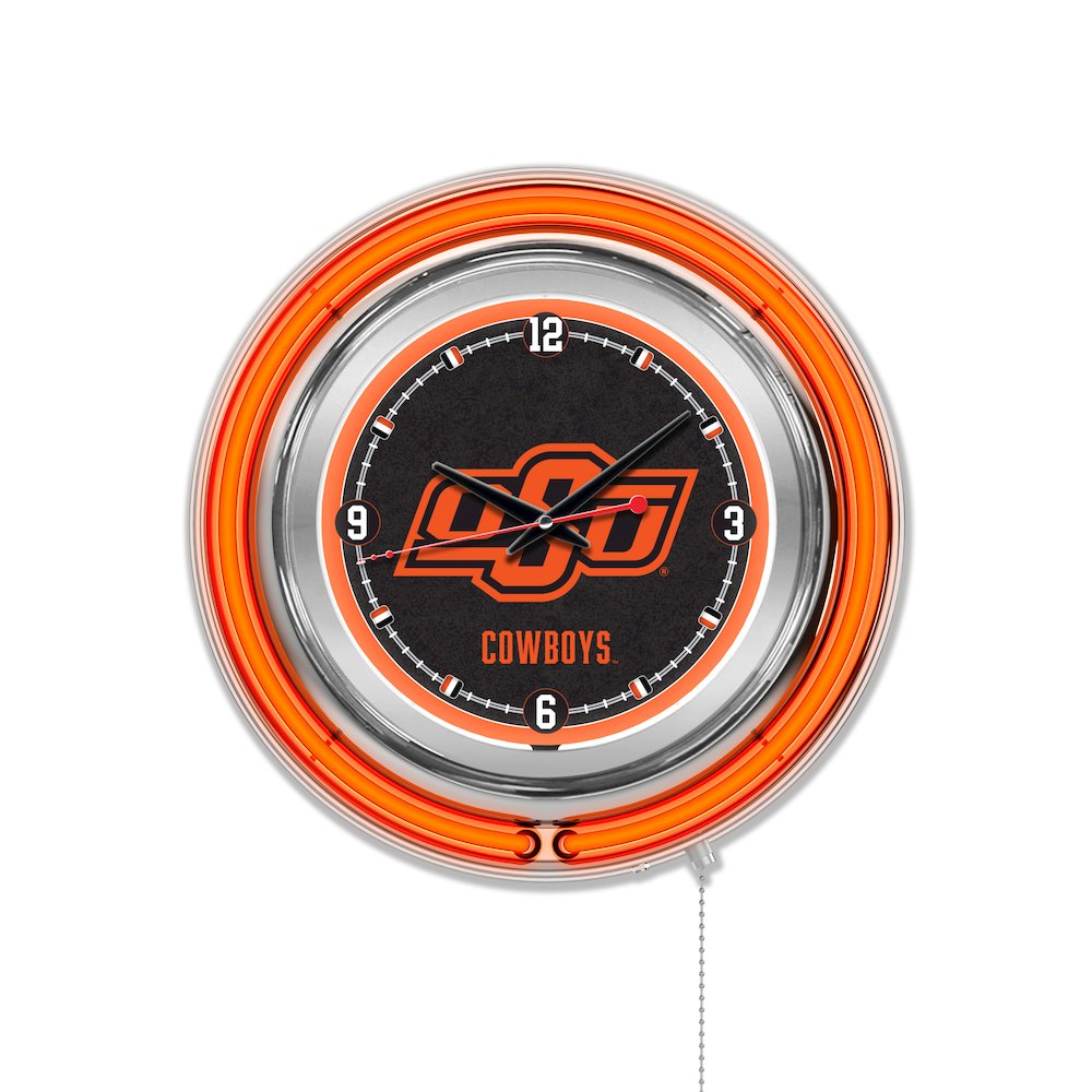 Oklahoma State Neon Clock. Picture 1