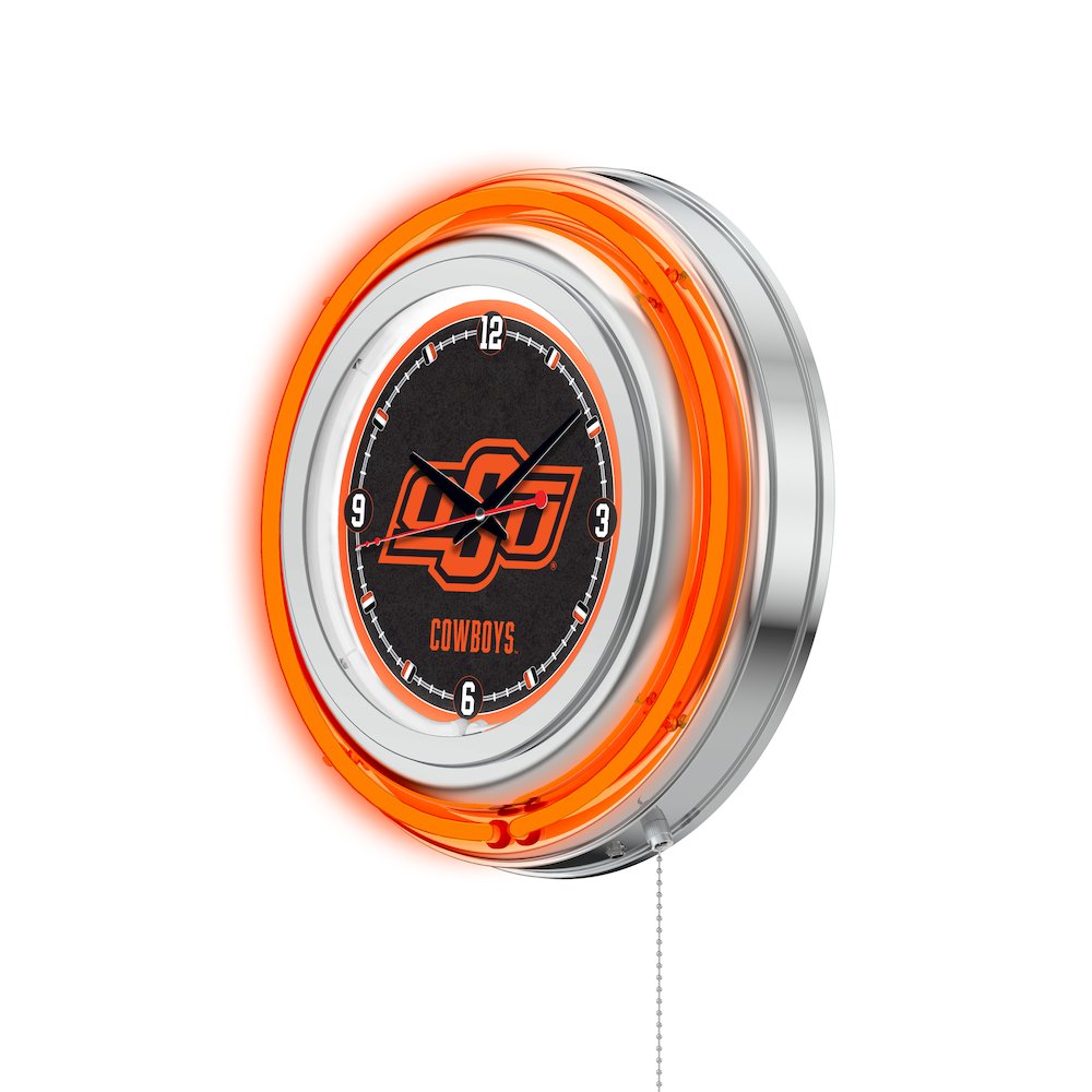 Oklahoma State Neon Clock. Picture 2