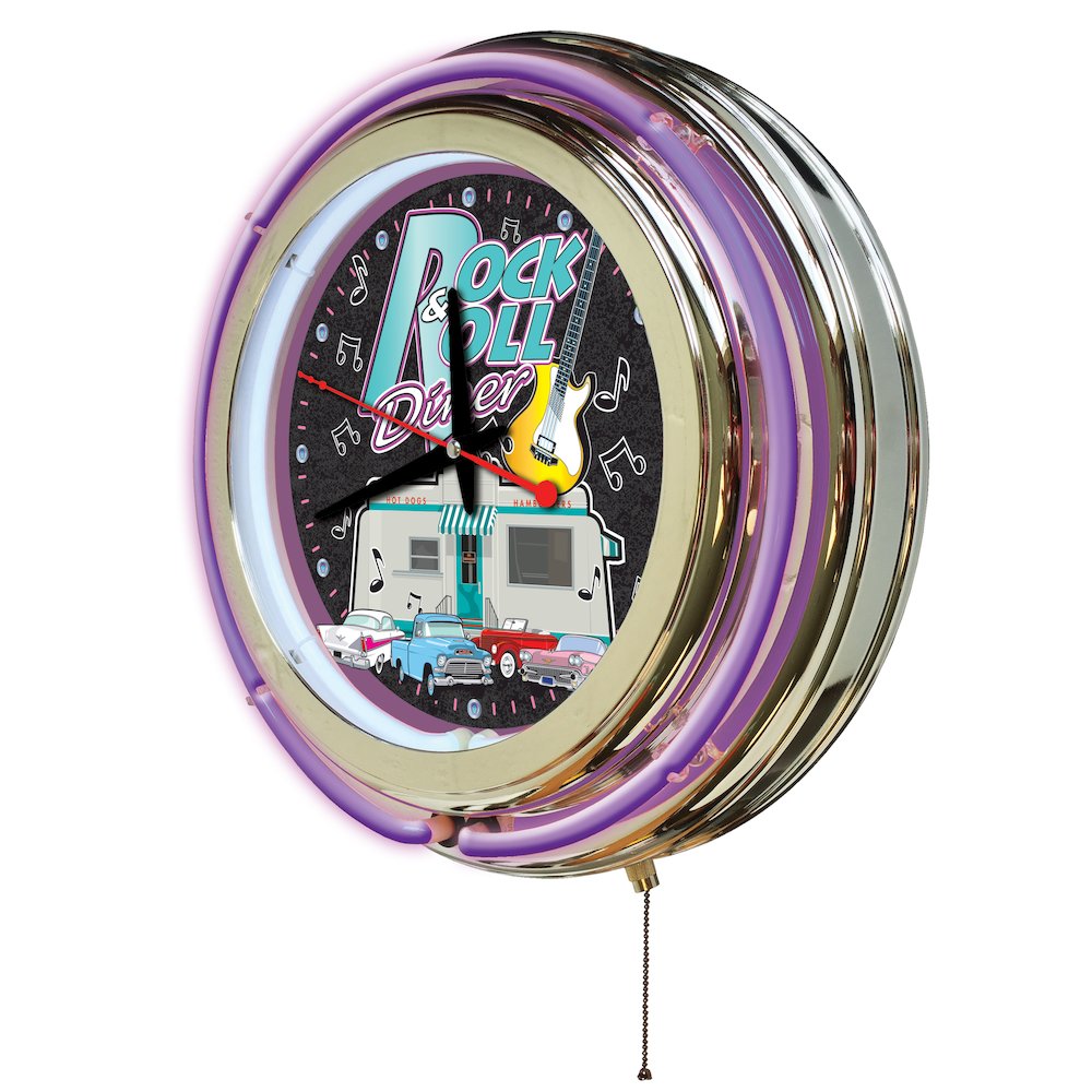 Rock & Roll Diner Neon Clock. Picture 2