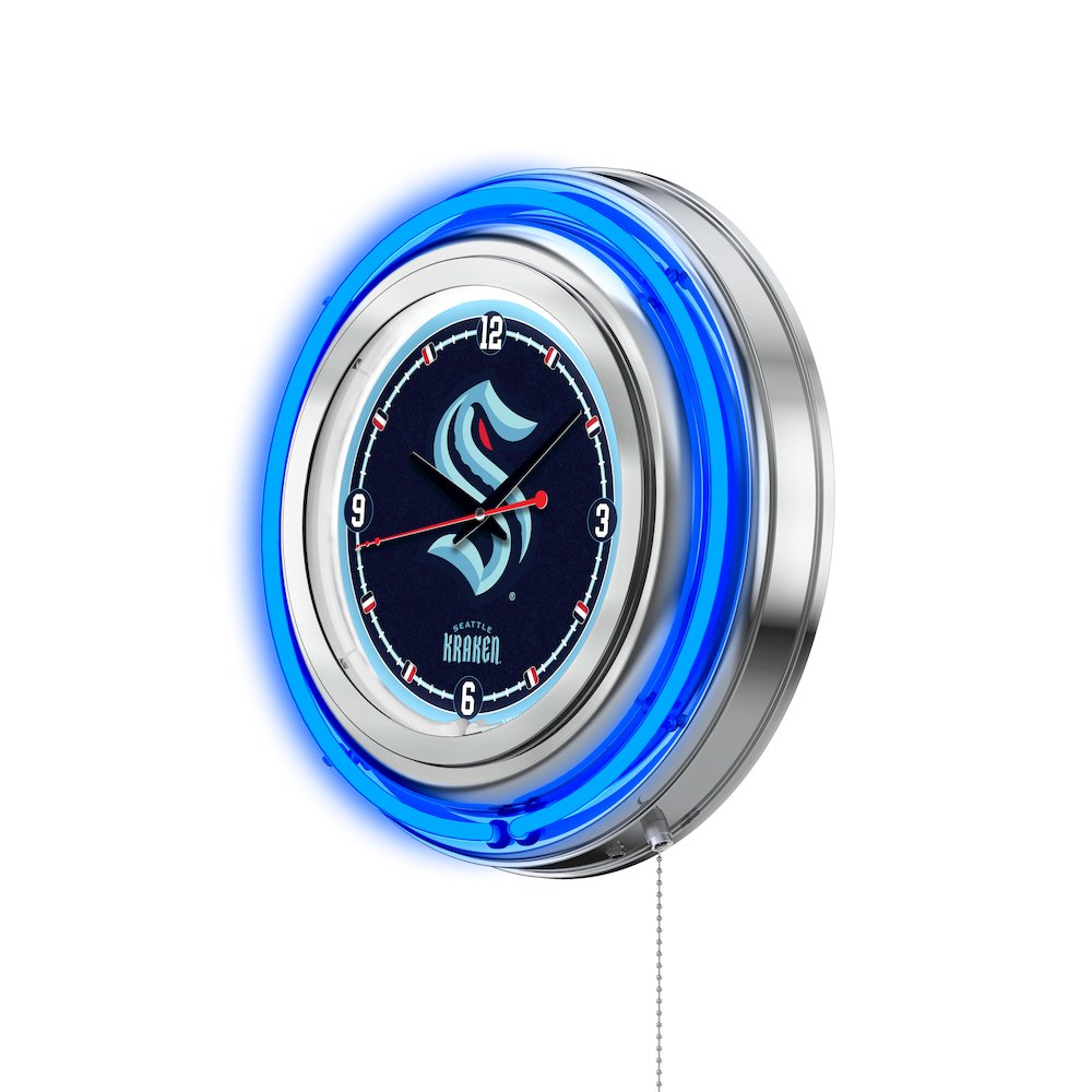 Seattle Kraken Neon Clock Clk15SeaKrk. Picture 2
