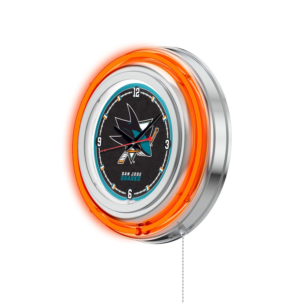 San Jose Sharks Neon Clock. Picture 2
