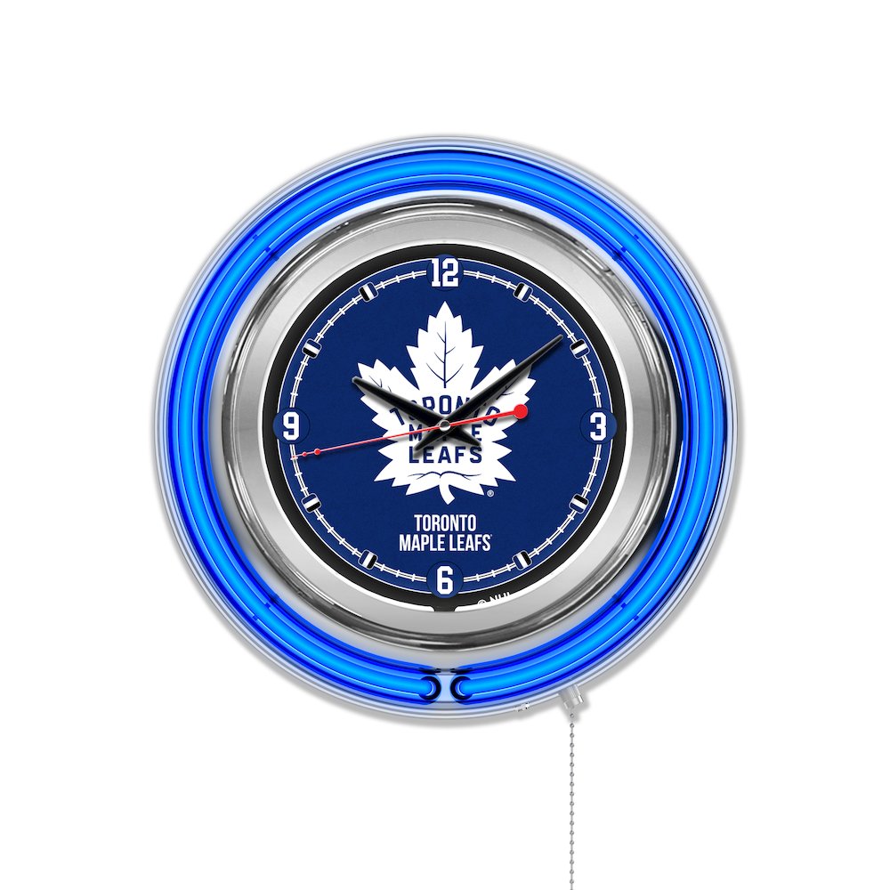 Toronto Maple Leafs Neon Clock. Picture 1