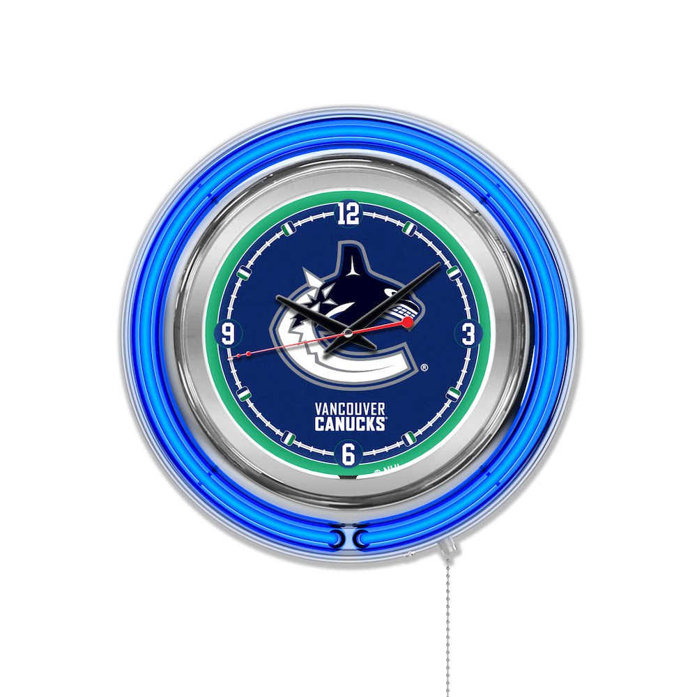 Vancouver Canucks Neon Clock. Picture 1