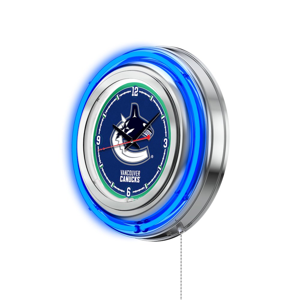 Vancouver Canucks Neon Clock. Picture 2