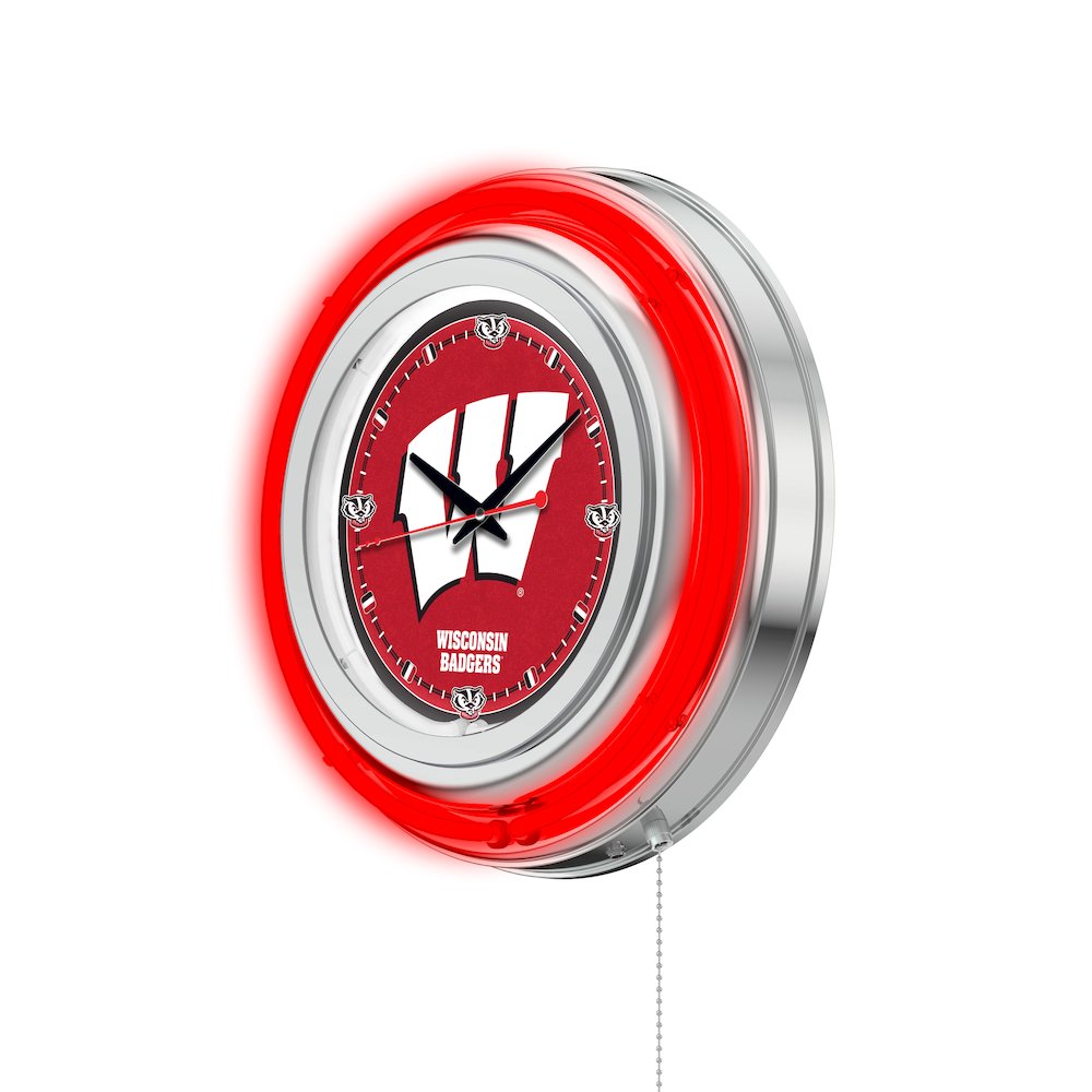 Wisconsin "W" Neon Clock. Picture 2