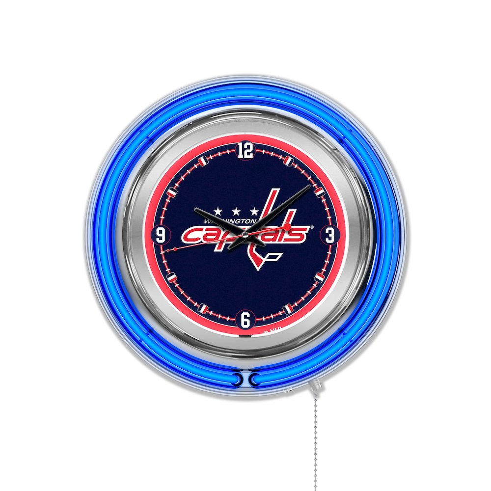 Washington Capitals Neon Clock. Picture 1