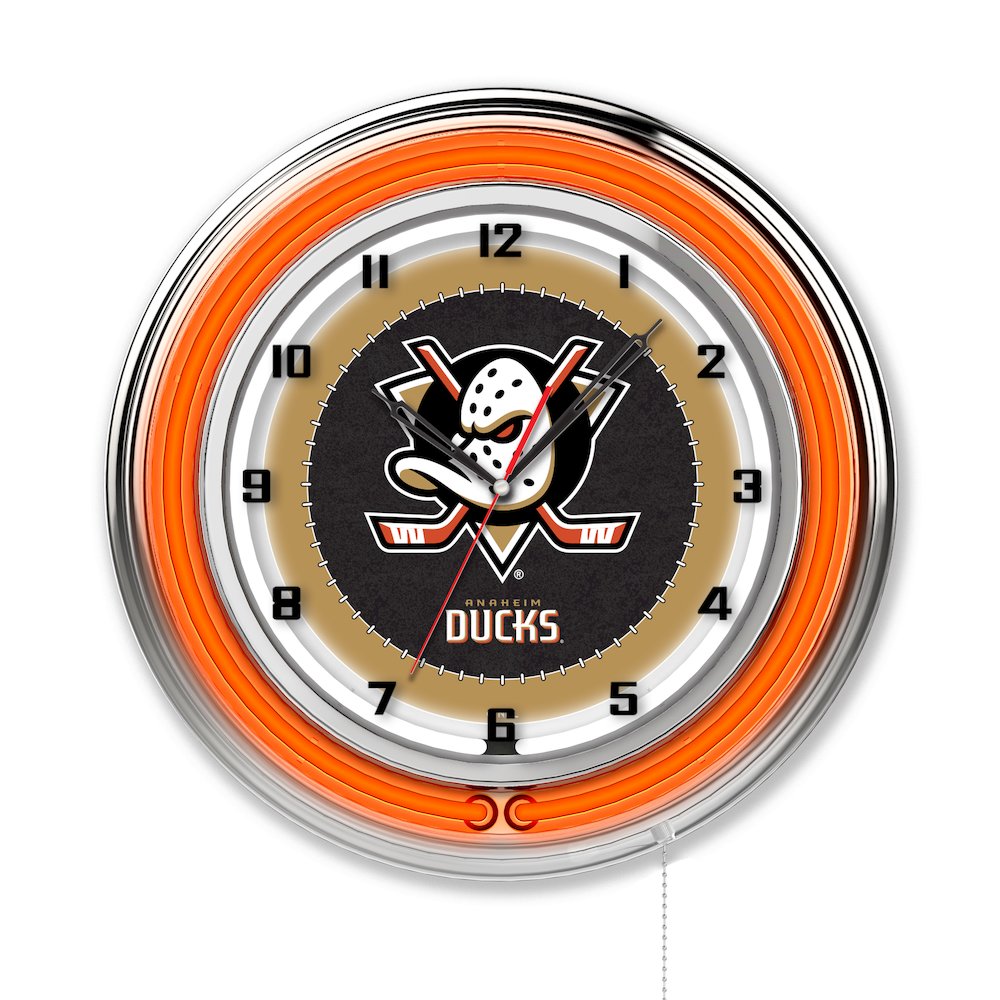 Anaheim Ducks 19" Neon Clock. Picture 1