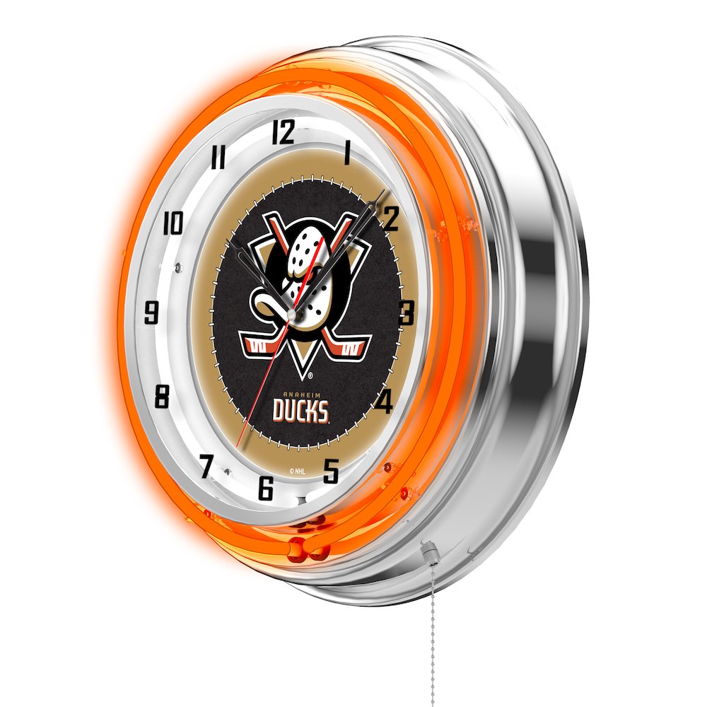 Anaheim Ducks 19" Neon Clock. Picture 2