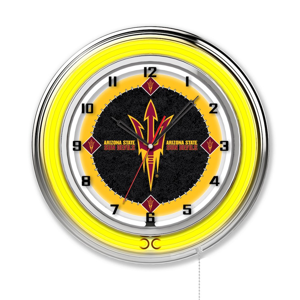 Arizona State 19" Neon Clock with Pitchfork Logo. Picture 1