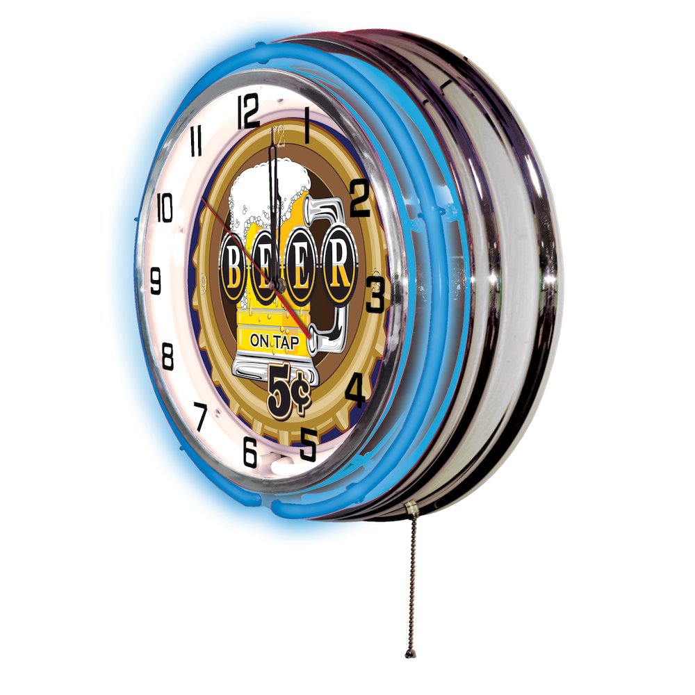 Beer 5 Cents Neon Clock. Picture 2