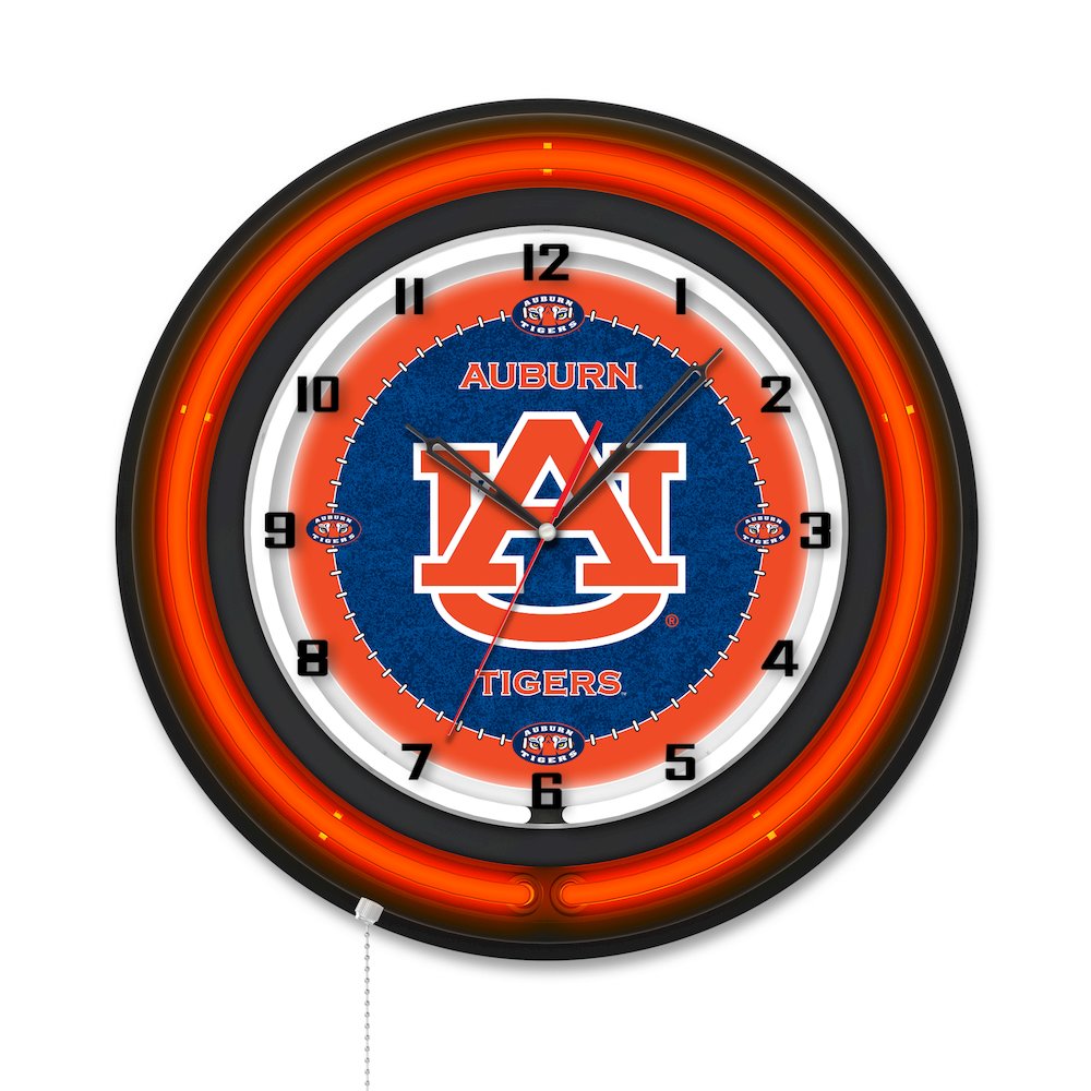 Auburn University 19" Double Neon Wall Clock. Picture 1