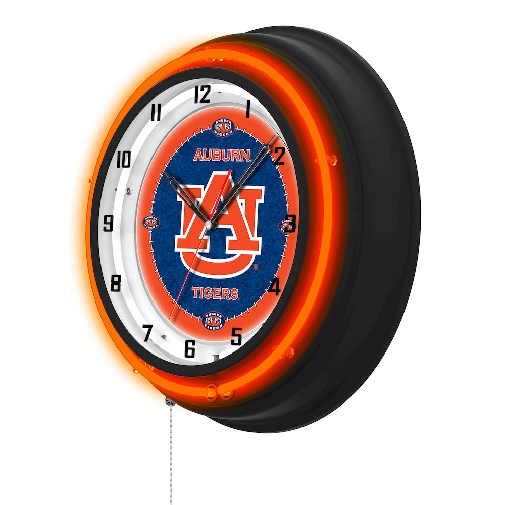 Auburn University 19" Double Neon Wall Clock. Picture 2