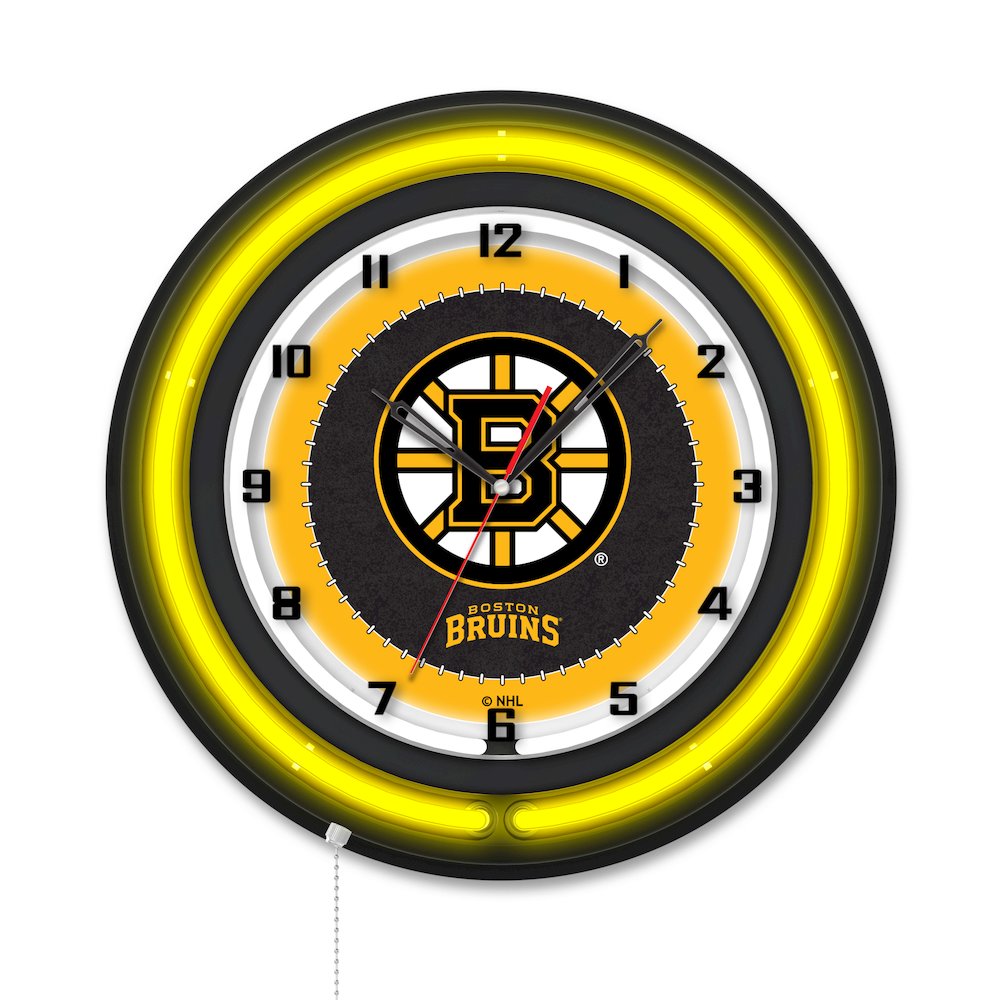Boston Bruins 19" Double Neon Wall Clock. Picture 1