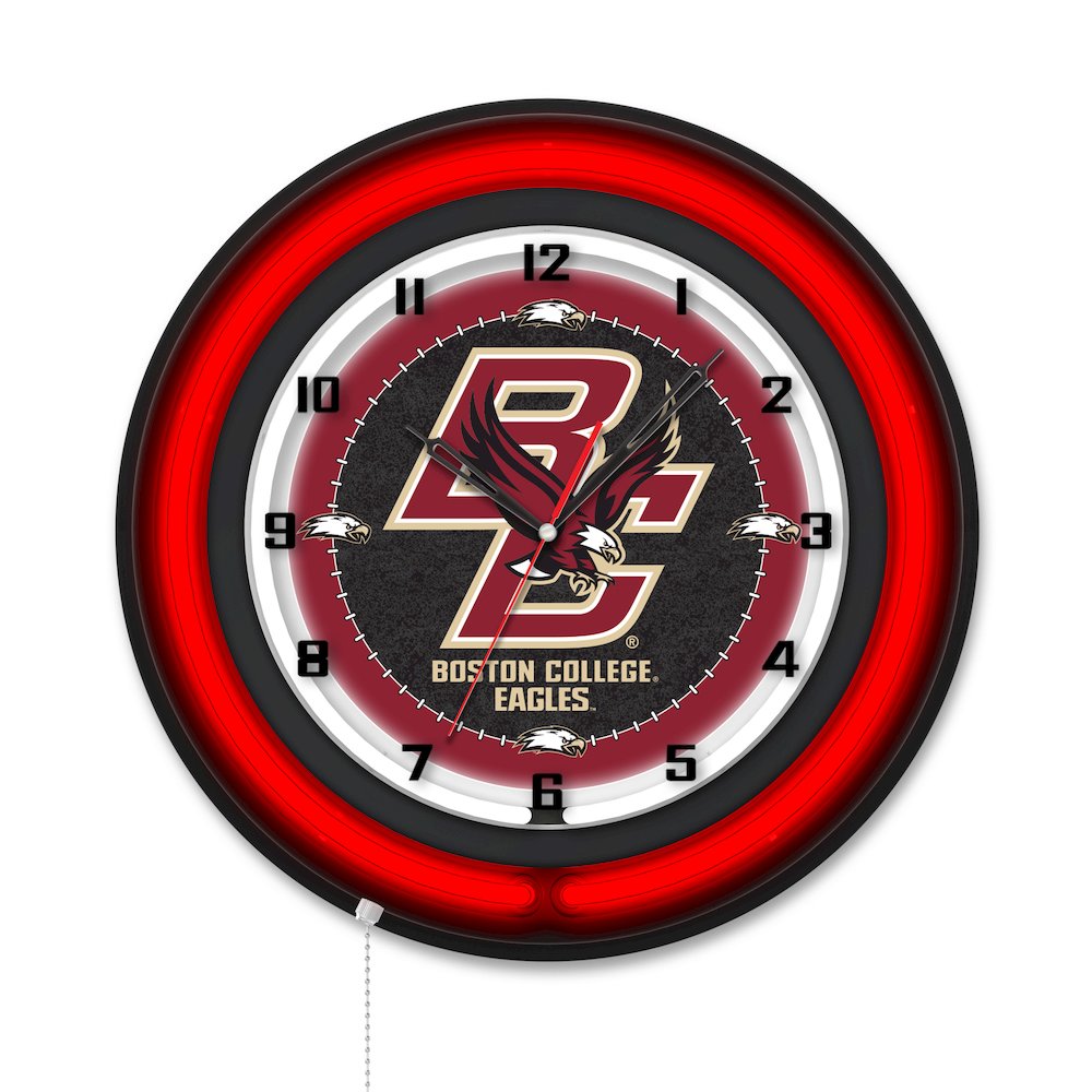 Boston College 19" Double Neon Wall Clock. Picture 1