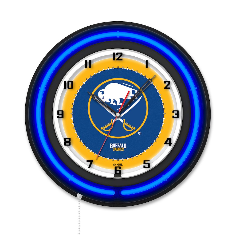 Buffalo  Sabres 19" Double Neon Wall Clock. Picture 1