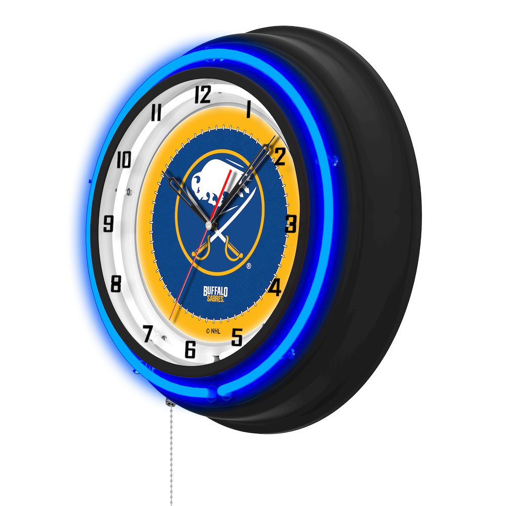 Buffalo  Sabres 19" Double Neon Wall Clock. Picture 2