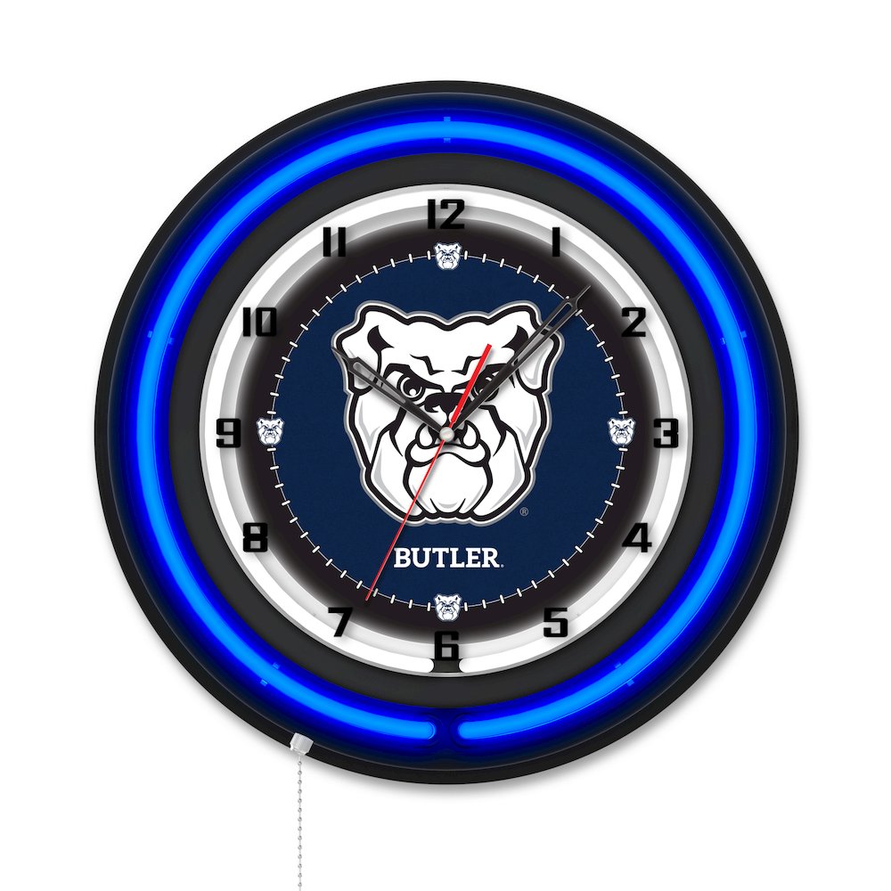 Butler University 19" Double Neon Wall Clock. Picture 1